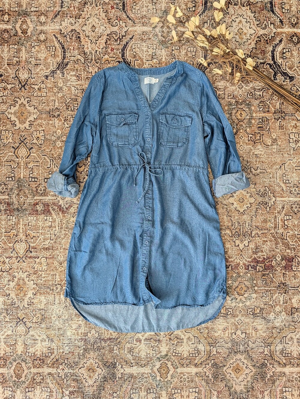Time and Tru chambray shirt dress M